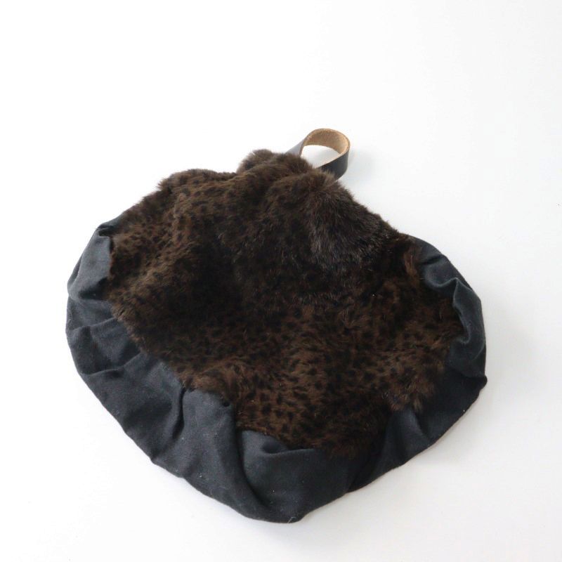 エバゴス ハンドバッグ カゴバッグ　バスケット　ブラウン ファー　ウール　レザー 美品 エバゴス ebagos ファー被せ ポケット付き紅籐Xブライドル
