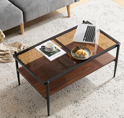 OSJ)ガラステーブル コーヒーテーブル 幅88cm 強化ガラス天板 (クリア