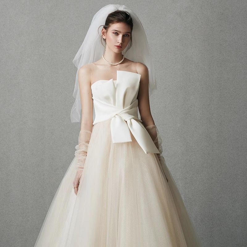 XS-5L 花嫁 ウェディングドレス ハイウエスト 妊婦もOK 大きいサイズ