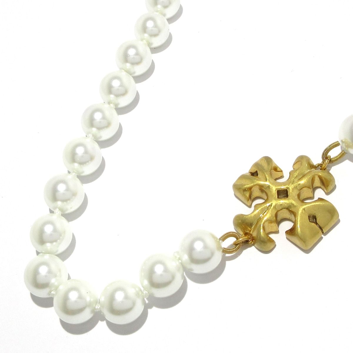 TORY BURCH トリーバーチ ネックレス アイボリー×ゴールド