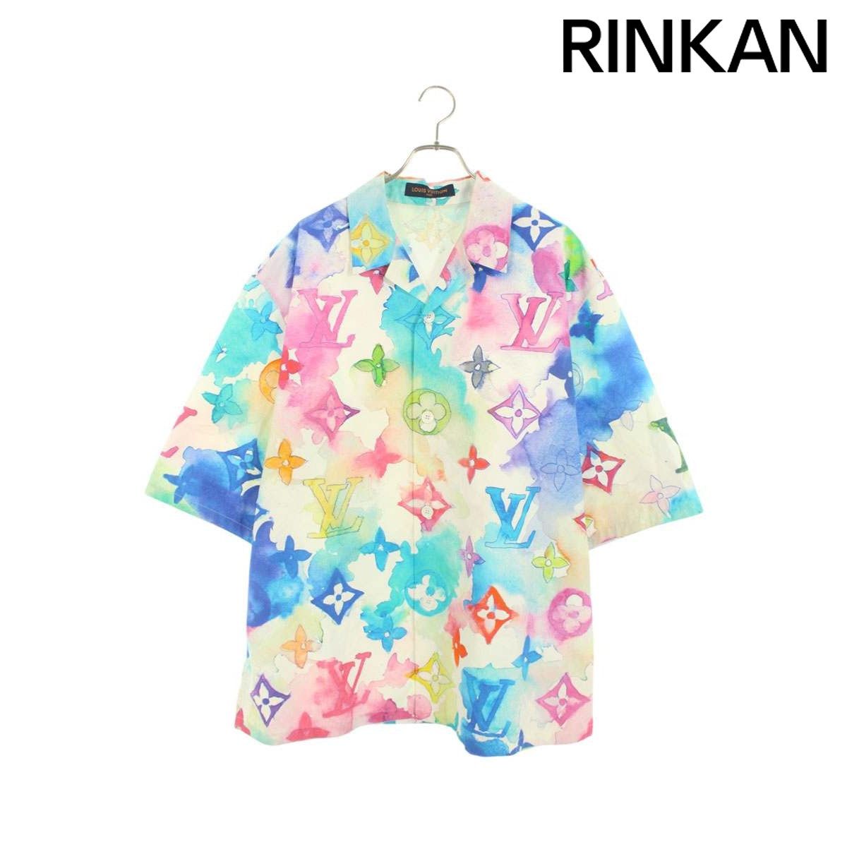 ルイヴィトンマルチカラーモノグラムウォーターカラー半袖シャツ