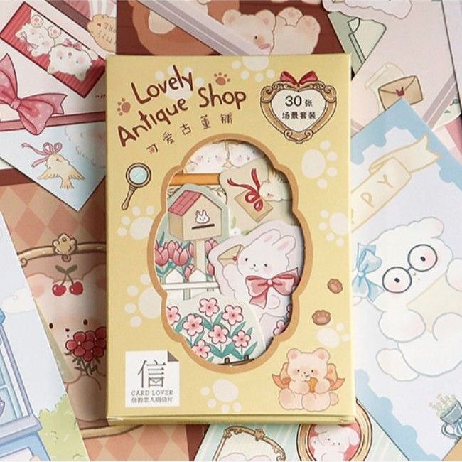 メルカリshops 海外ポストカード 動物の骨董屋さん かわいい アンティーク くま レトロ 絵葉書