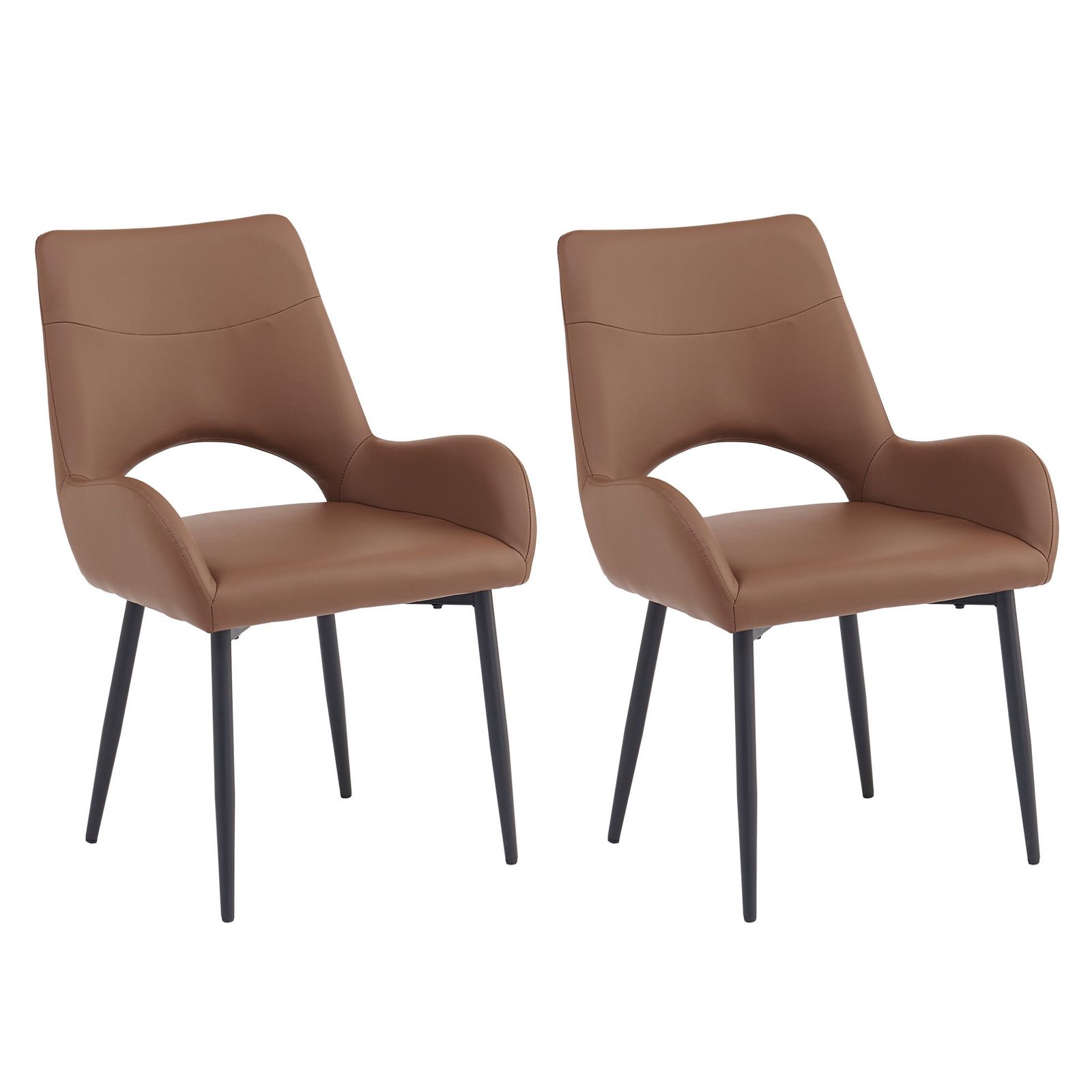 2脚 ダイニングチェア 2脚セット お掃除ロボット対応 肘付き PU ハーフアーム 椅子 おしゃれ 北欧 頑丈 イス 食卓椅子 収納便利 クッション座面 多場合使用できる 組立て簡単