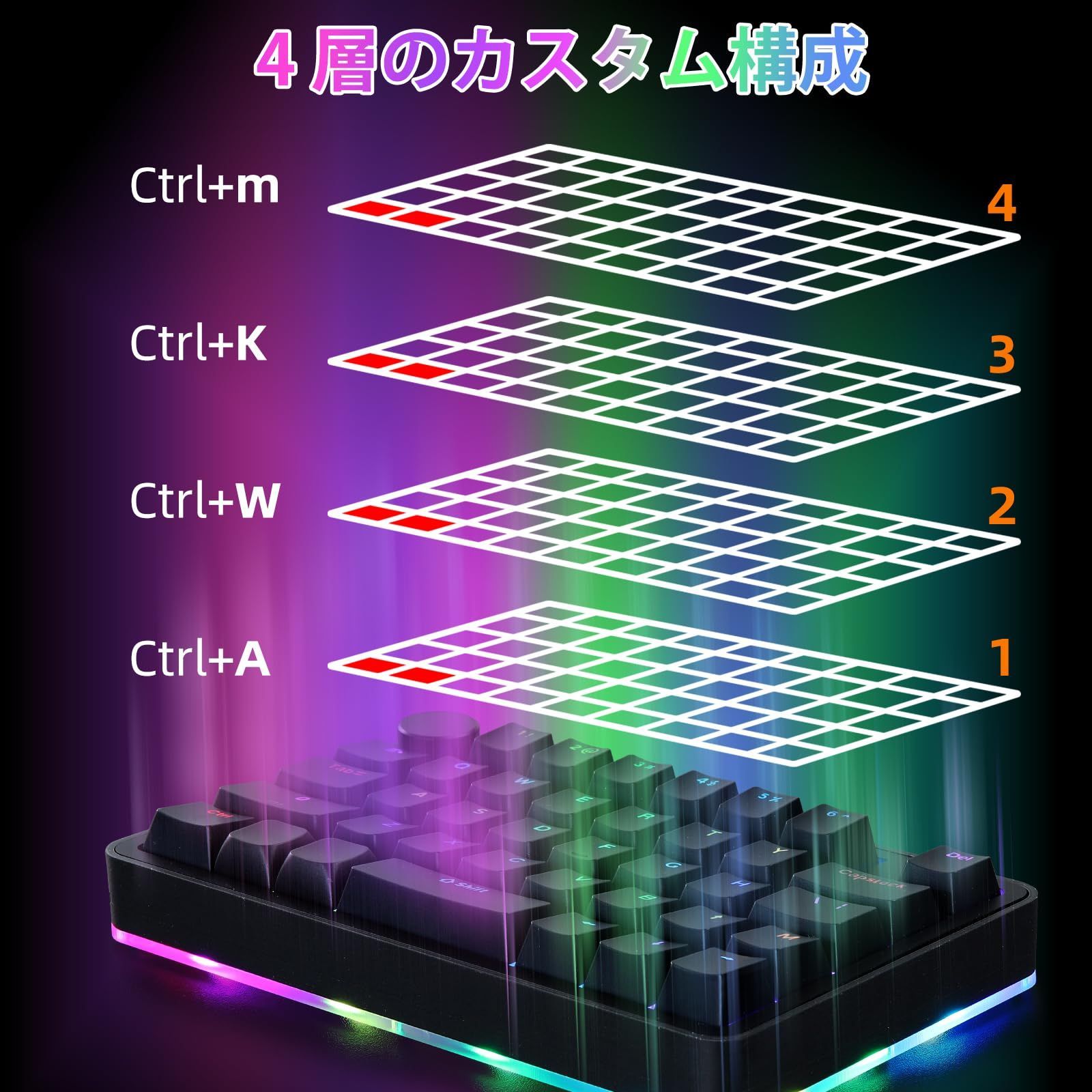 Koolertron 片手キーボード マクロキーボード ゲーミング