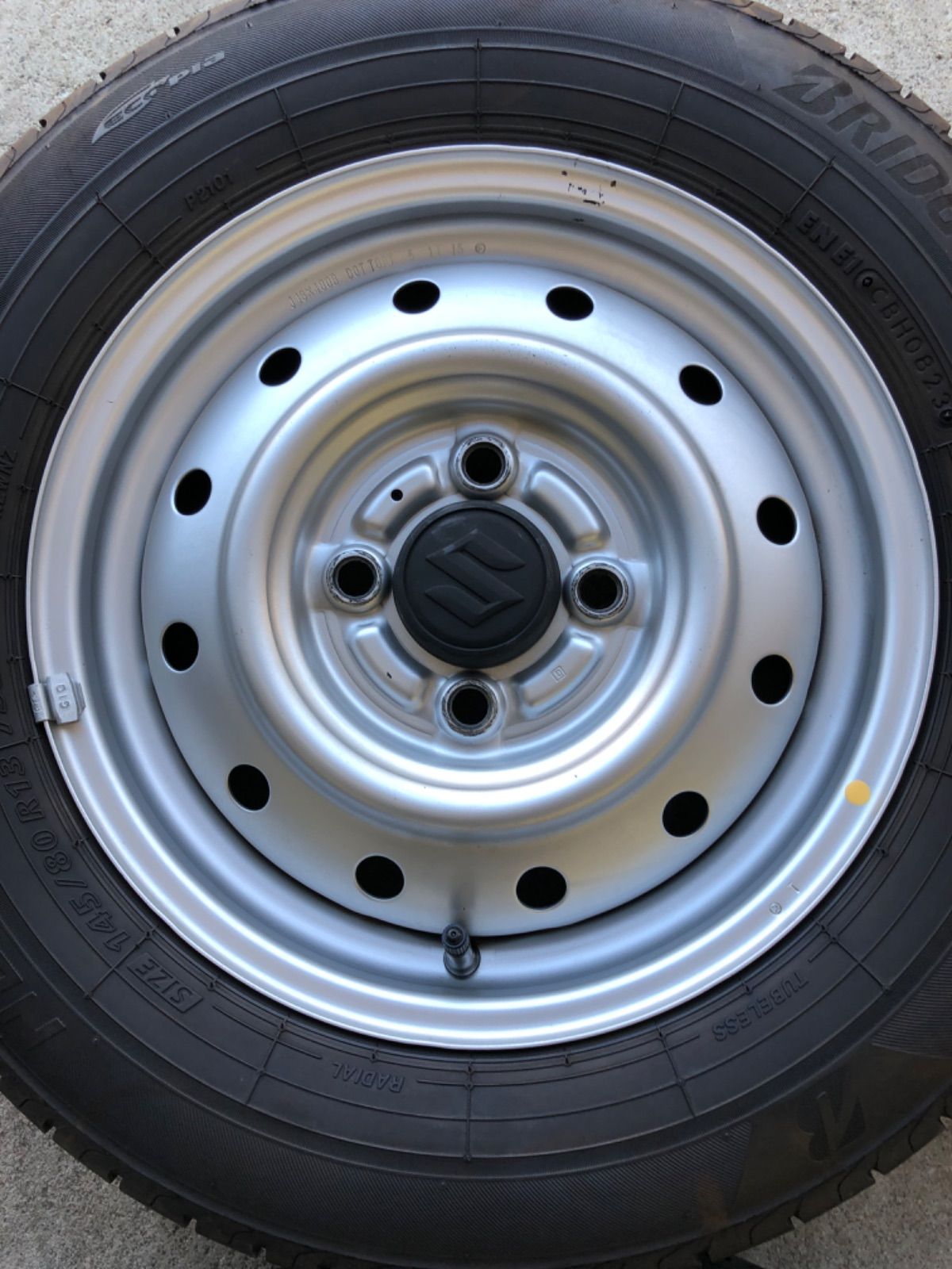 ブリヂストン スズキ 純正 145 80R13 夏 サマー タイヤ スチールホイール 鉄ホイール バリ山 FFCRYSTALESIA_COM