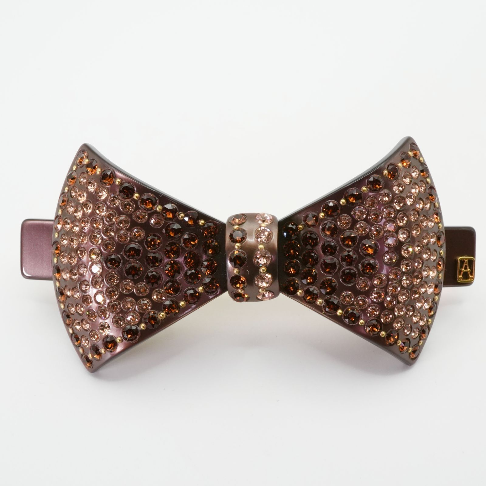 アレクサンドルドゥパリ リボン バレッタ ブラウン|25-1897M