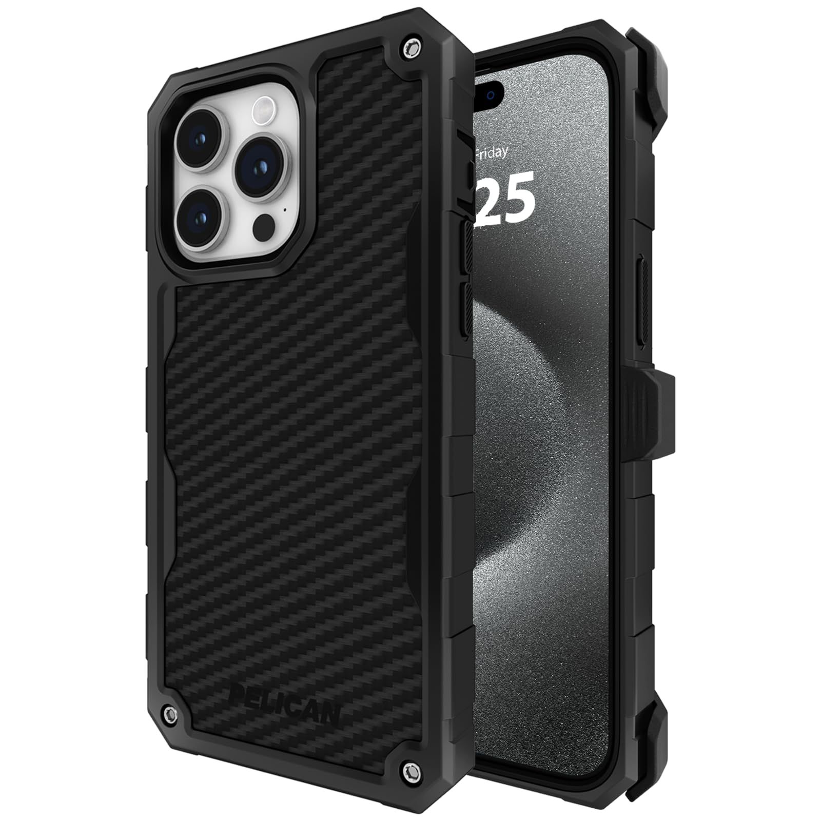 【Pelican】 iPhone 15 Pro 用 ハイブリッド ケース [抗菌・米軍MIL規格 落下テスト6.4mクリア] MagSafe対応 シールド ケブラー Shield  [Shield Kevlar - MagSafe] [iPhone15Pro]