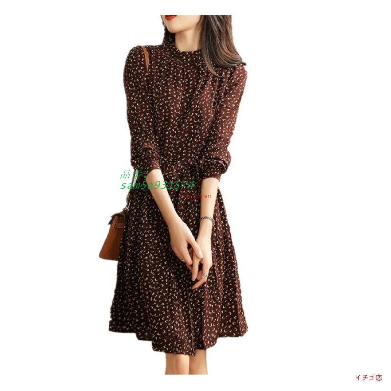 ワンピース レディース 長袖ワンピース 花柄ワンピ ロング丈 春 長袖 通勤 きれいめ 秋 am5a931574