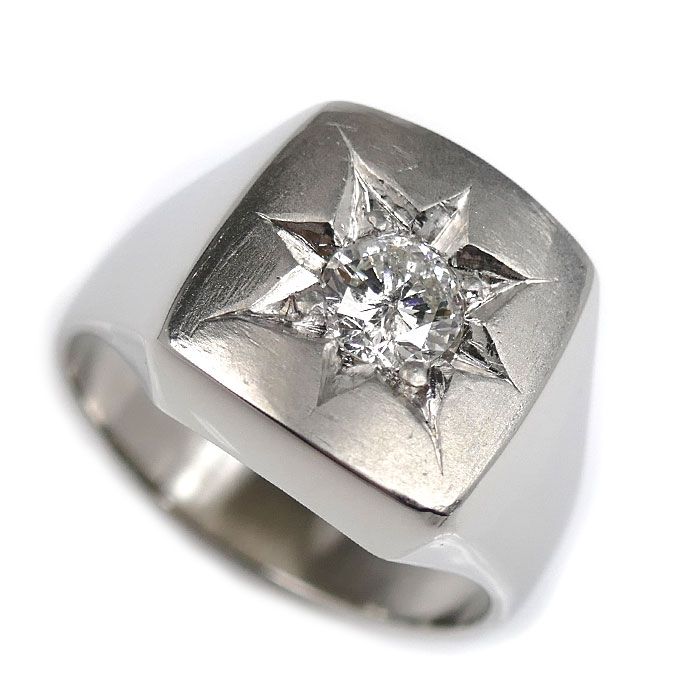 Pt900プラチナ リング 指輪 ダイヤモンド0.63ct 22.5号 24.6g メンズ