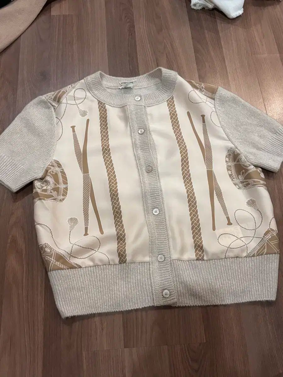 エルメス Les Tambours Finesse プリント 半袖ツイルLYNN カーディガン NICORILABO_COM