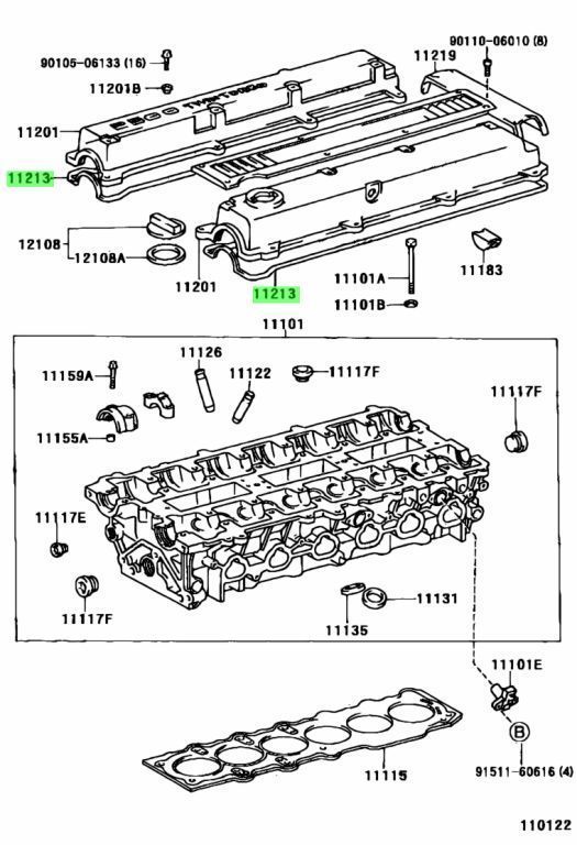 トヨタ 純正 マーク2 ブリット シリンダヘッド ガスケット トヨタ マークⅡ MARK 2 JZX100 シリンダヘッドカバー ガスケット