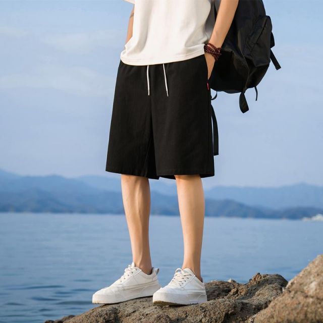 種類95：XL/P：ブラックダークブルー メンズ ファッション 服 男性用 オシャレ シンプル 大人 かっこいい 大きいサイズ ストリート 紳士服 パンツ 五分丈 夏 薄手 カジュアル