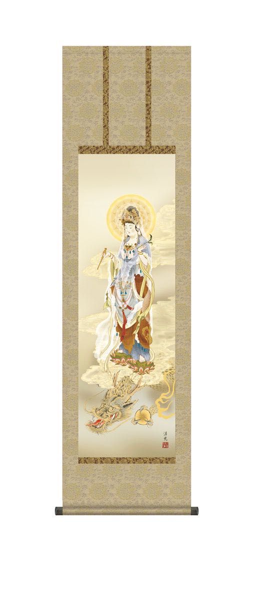 特大サイズ 九龍観音像 観音菩薩像 中国神話 竜生九子 仏像 手