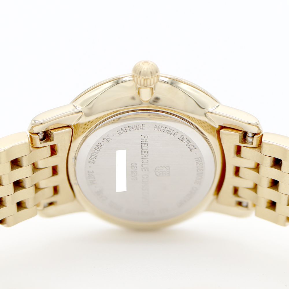電池交換済 FREDERIQUE CONSTANT フレデリックコンスタント スリムライン ミニ FC-200WHDS5B ダイヤモンド 10Pダイヤ シルバー YG イエローゴールド レディース クォーツ【6ヶ月保証】【腕時計】【中古】 FREDERIQUE CONSTANT - 電池交換済 FREDERIQUE CONSTANT フレデリック