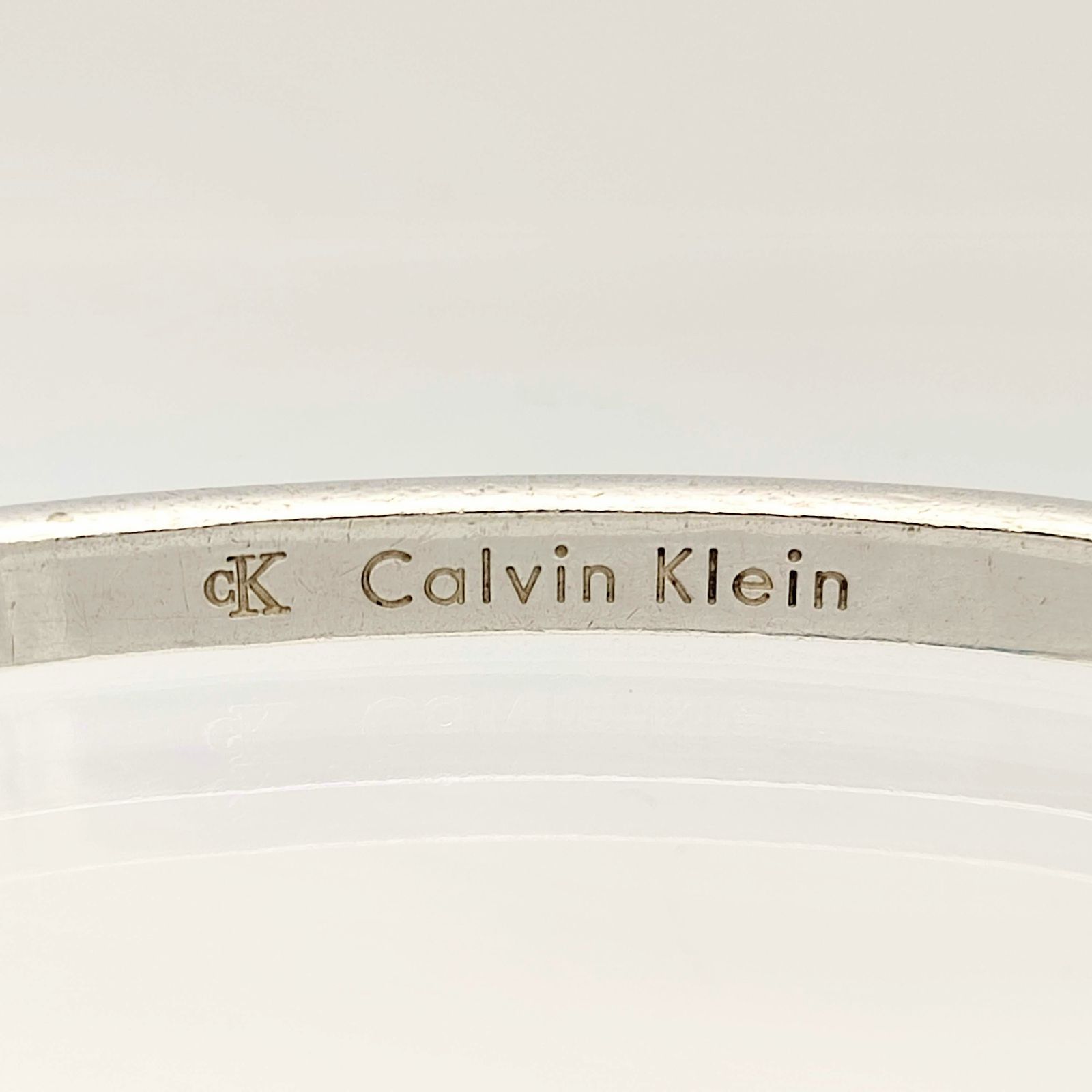 美品】Calvin Klein カルバンクライン CK シルバーバングル 