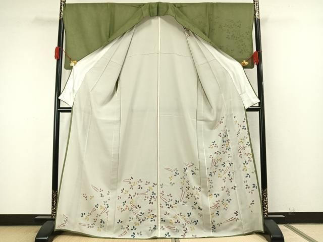 平和屋着物▽訪問着 無双 紗袷 紗×絽 萩文 正絹 逸品 AAAW7851fy