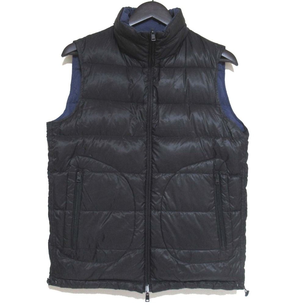 【中古】ヘルノ Herno ナイロン ダウンジャケット ネイビー【サイズ44】 美品 HERNO ヘルノ ナイロン ジップアップ リバーシブル ダウンベスト