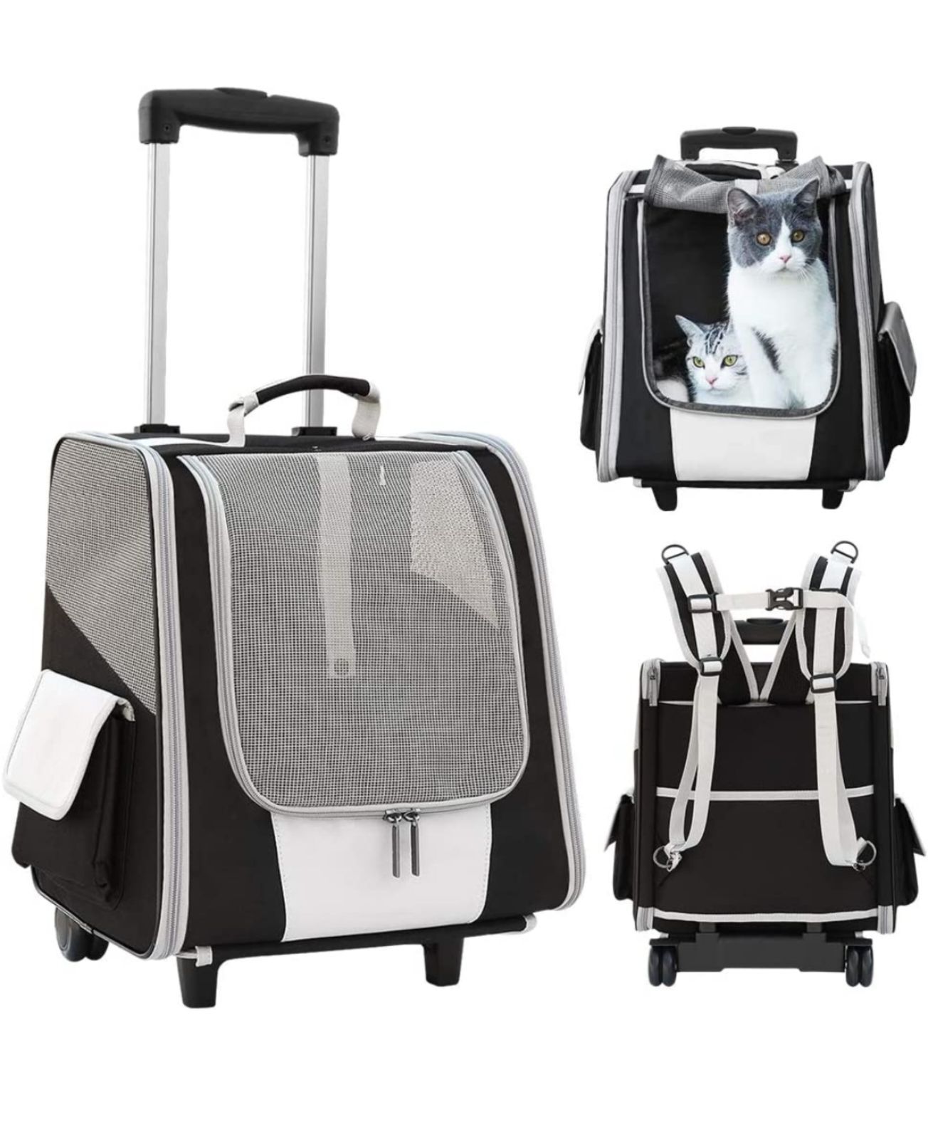 犬猫用ペットキャリーバッグ リュック 猫 カート 4in1多機能