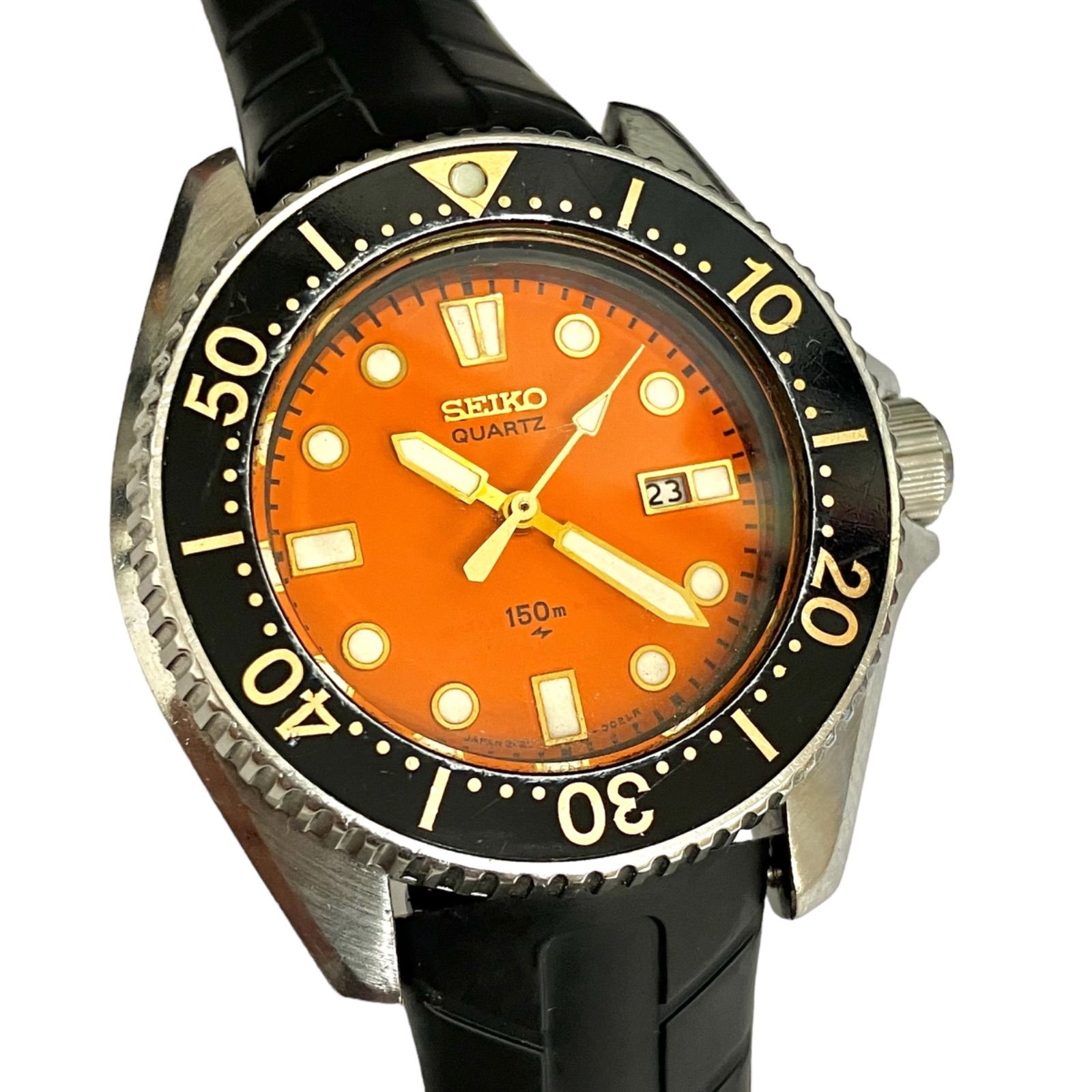 美品⭐️かわいい⭐️SEIKOダイバー】 オレンジ文字盤 ダイバー150M