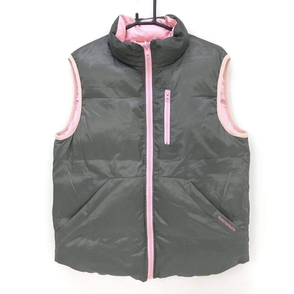 パーリーゲイツ リバーシブルダウンベスト カーキ 裏面ピンク 2WAY