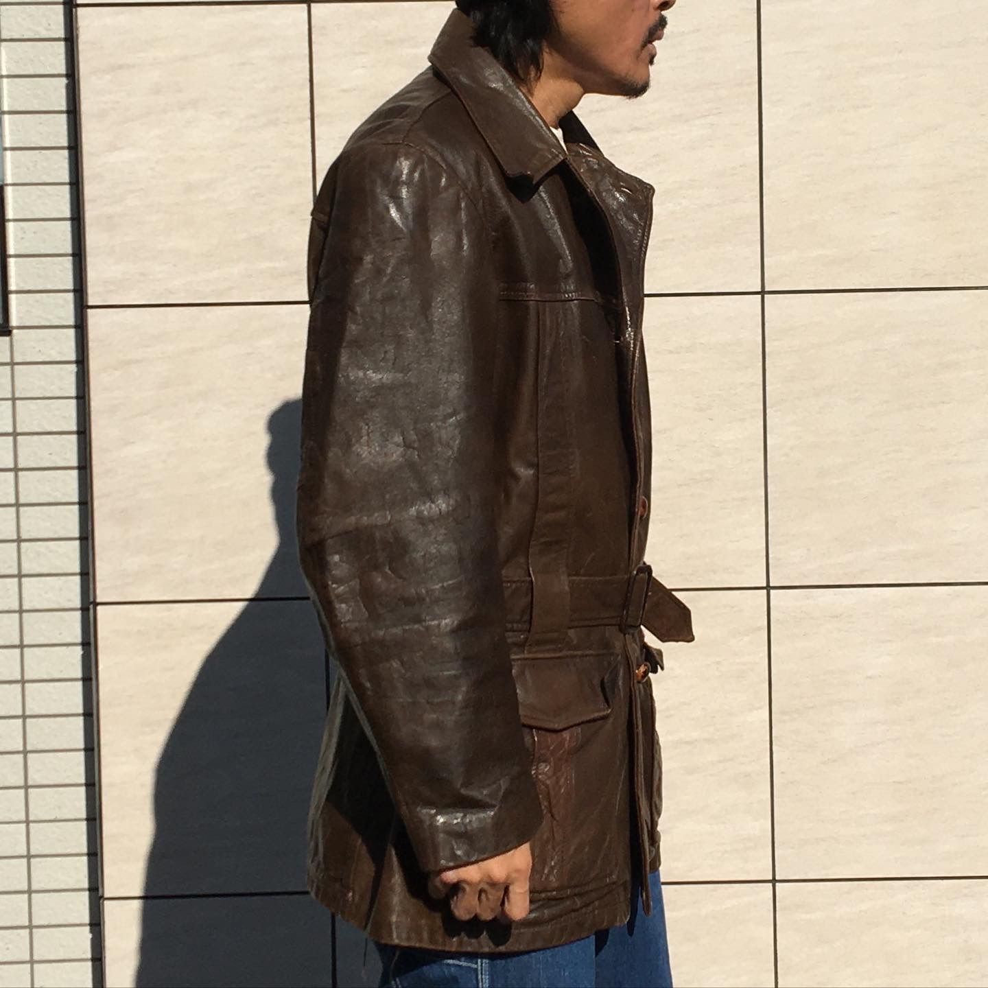 60s Vintage Leather Car Coat ビンテージ レザー カーコート 本革 レザージャケット◆US-L相当