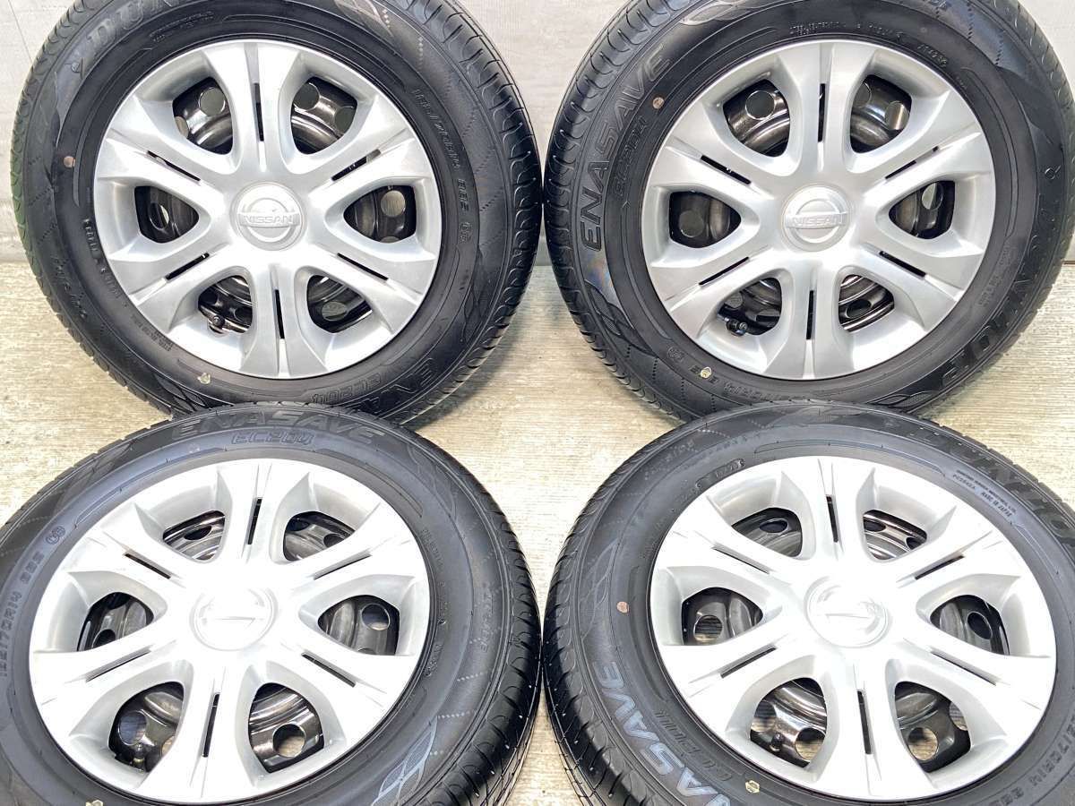 185|70R14 ダンロップ エナセーブ EC204 日産純正 14x5.5 100-4穴 タイヤ サマータイヤ ホイールセット 4本セット s14250424022