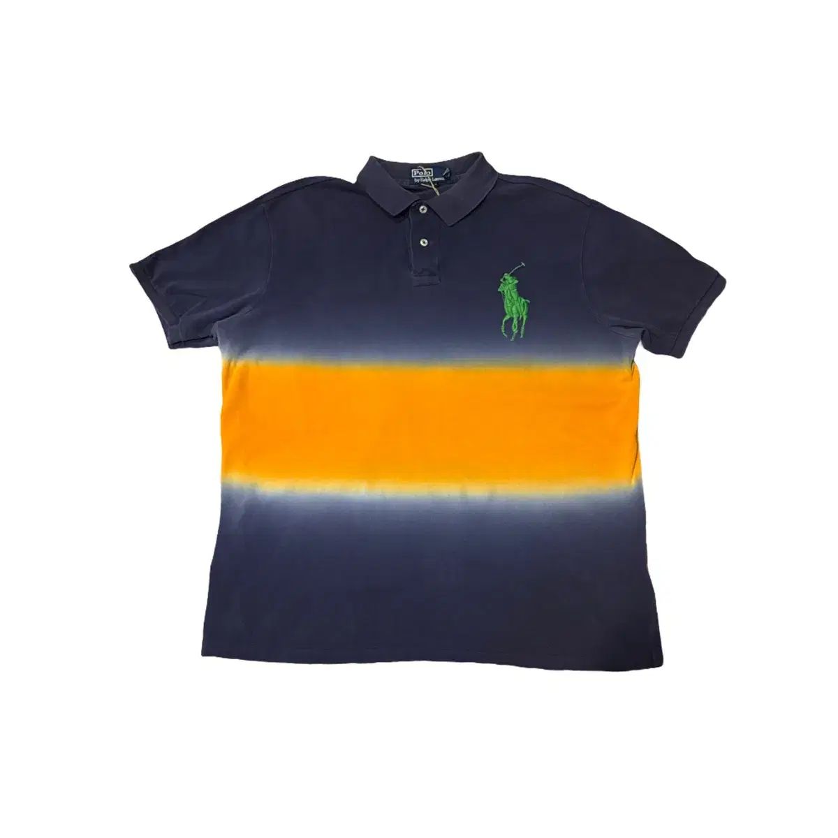 ポロ Ralph Lauren(ラルフローレン) 半袖 ダイダイ柄 ポロTシャツ ネイビー L