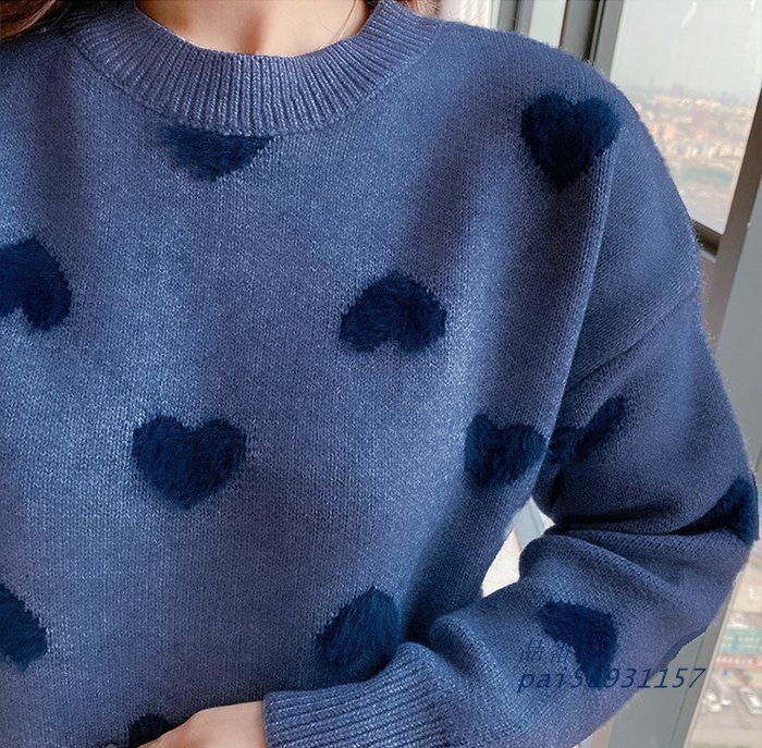 ルームウェア パジャマ セットアップ 部屋着 ハート ニット 冬 あったか ピンク 長ズボン パンツ ワンマイルウェア 可愛い長袖 上下セット pai5a931157