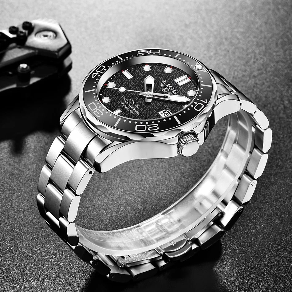 新品 LIGE スポーツオマージュデジタルウォッチ メンズ腕時計ブルー