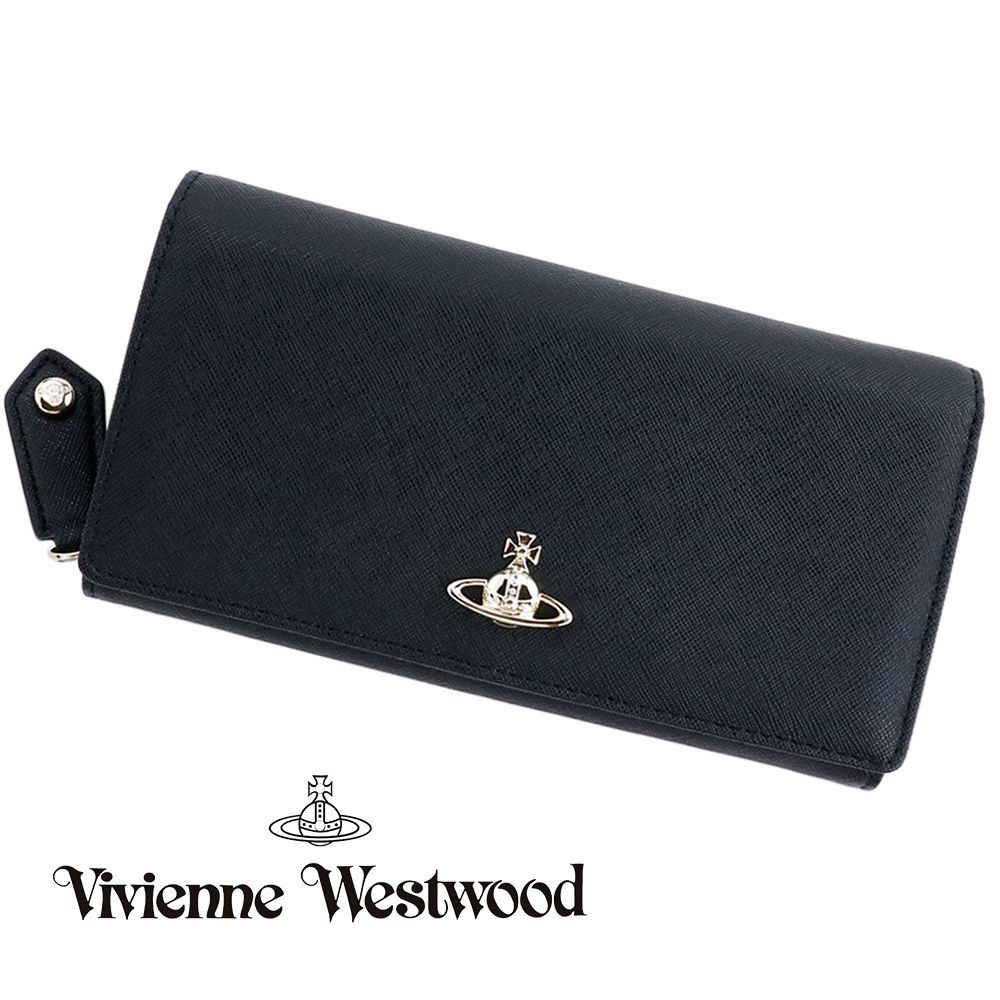新品未使用◆VivienneWestwood スリム 二つ折り財布 ORB 黒 新品未使用◇VivienneWestwood スリム 二つ折り財布 ORB 黒