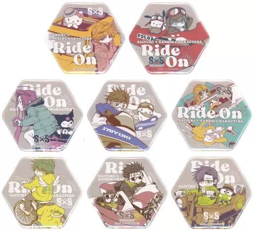 新作入荷，2026 【中古】バッジ・ピンズ 全8種セット 「最遊記×サンリオキャラクターズ POP UP SHOP トレーディング六角形缶バッジB」 ピンズ・ピンバッジ・缶バッジ