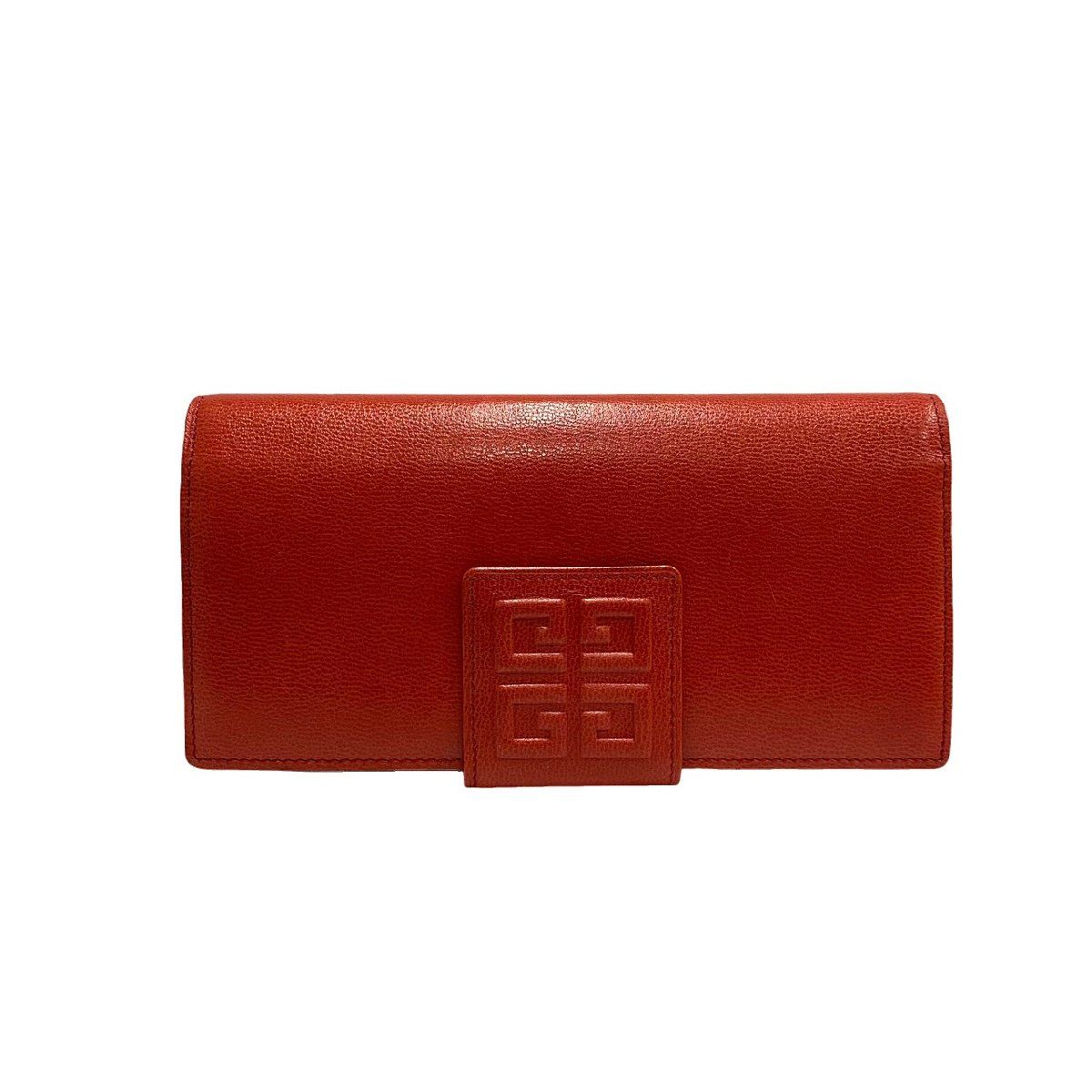 ほぼ未使用 希少品 GIVENCHY ジバンシィ 4G ロゴ レザー 本革 がま口 