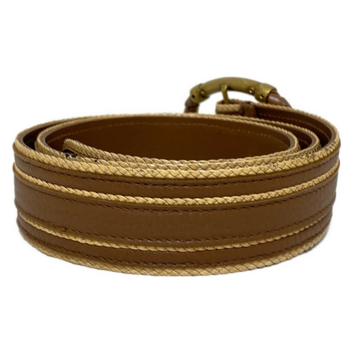 Bottega Veneta（ボッテガヴェネタ） ブラウン ベルト 95cm Bottega Veneta ブラウンレザーベルト BOTTEGA VENETA(ボッテガ