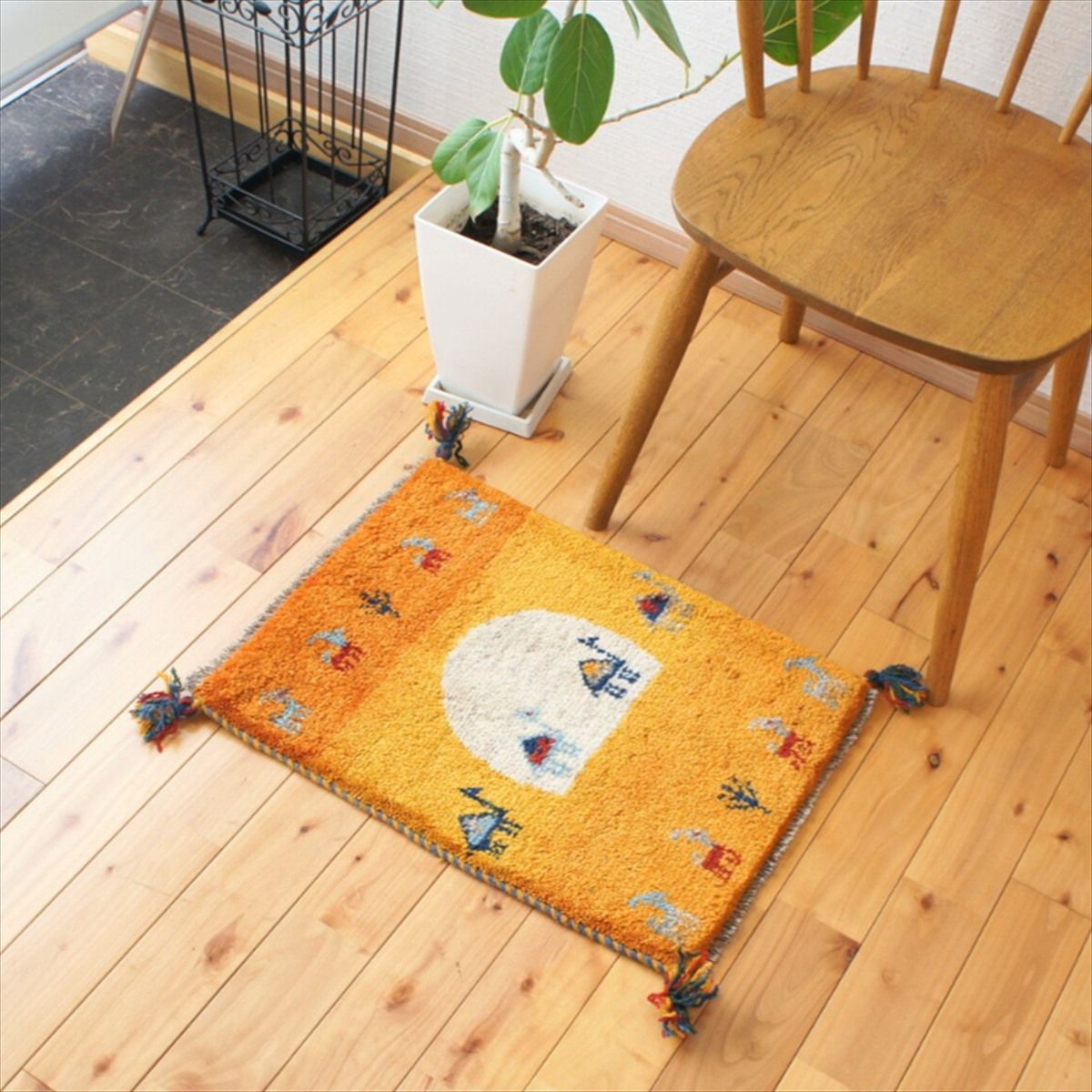 ペルシャ ギャッベ 玄関マット小 55.5x42cm 風景 ラクダ 夕陽 砂漠 NN19919 MARWIL-DEMENAGEMENTS_CH