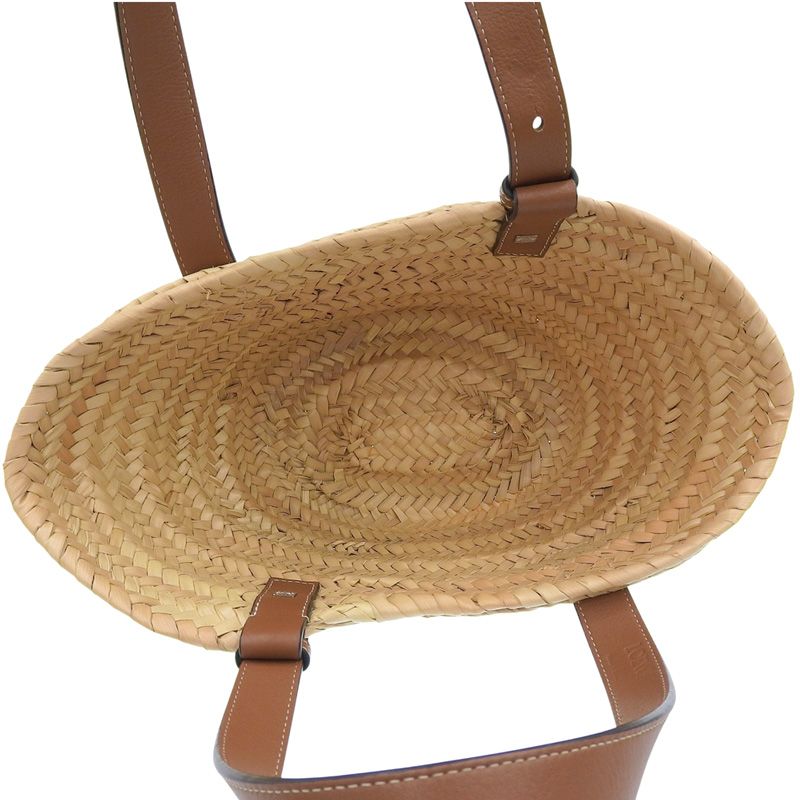 ロエベ LOEWE バスケットバッグ スモール トートバッグ かごバッグ ラフィア レザー ナチュラル タン 327.02.S93 新入荷 OB2667 USTAUSTRALIA_COM_AU