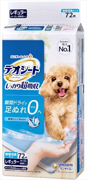 まとめ買い-6点セット デオシート しっかり超吸収 無香消臭タイプ レギュラー ７２枚 ペット用品