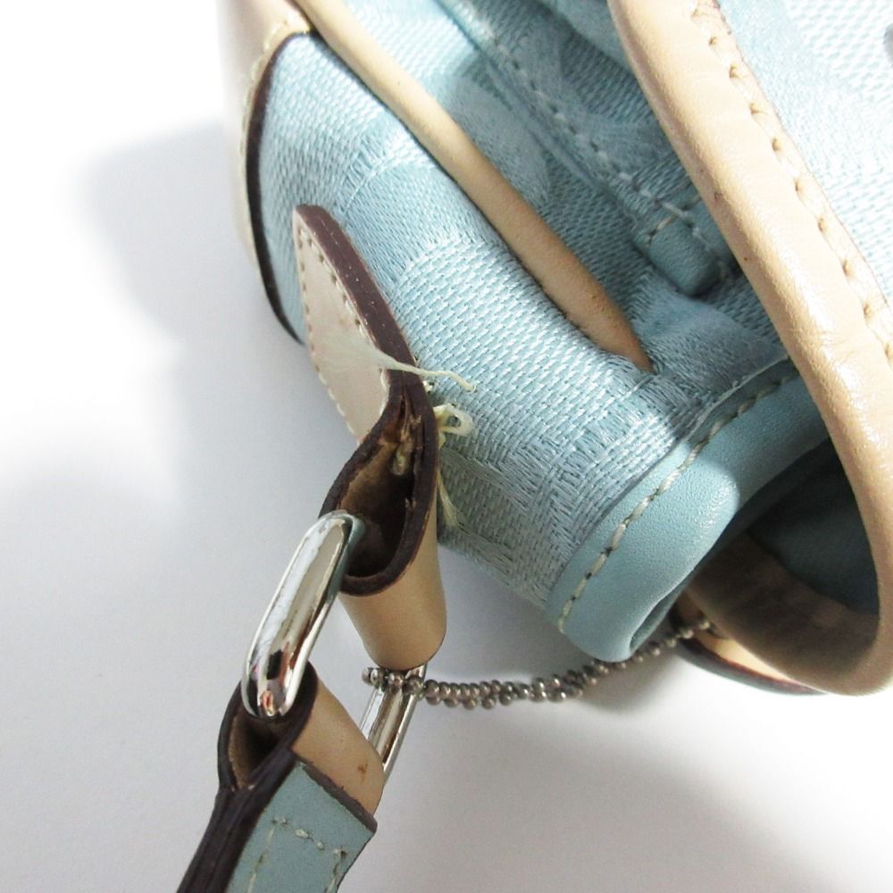 COACHショルダーバッグ シグネチャー 6844キャンバスレザー ライトブルー COACH - COACHショルダーバッグ シグネチャー 6844キャンバスレザー