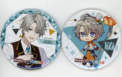 中古】バッジ・ピンズ 甲斐田晴 ビッグ缶バッジ2個セット