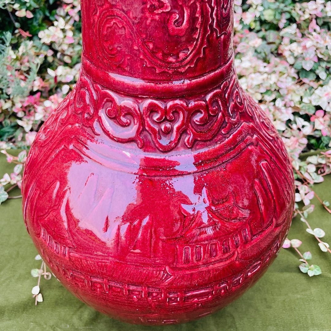 アンティーク　中国　花瓶・壺　大　直径25✖️50㎝　重量3kg