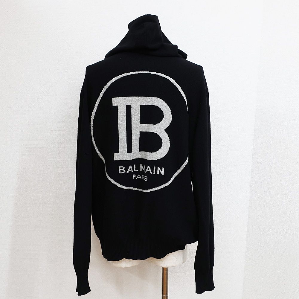 BALMAIN ロゴ入りトレーナー ニット黒 BALMAIN ロゴ入りトレーナー