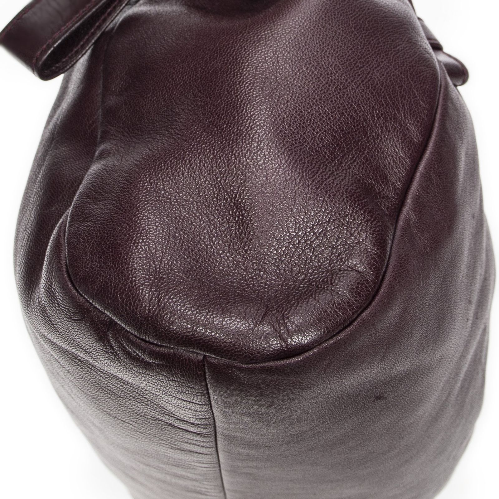 LOEWE ロエベアナグラムプレートショルダーバッグバーガンディナッパレザーA