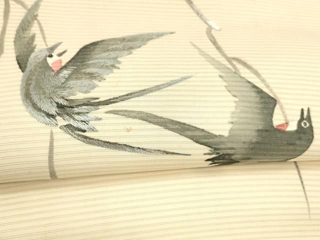 O-60◆正絹 旭水 作家物落款 銀糸刺繡 夏着物 絽 夏名古屋帯 O-60◇正絹 旭水 作家物落款 銀糸刺繡 夏着物 絽 夏名古屋