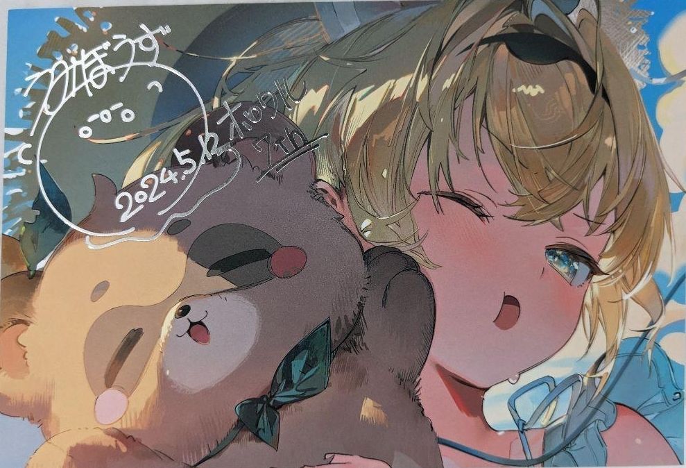 ホロクル 7th 風真 いろは ポストカード 箔押 サイン きんにくぽ