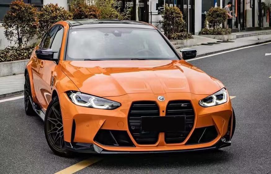 2020-2025 BMW M3 G80 MPスタイル フロントスポイラー 3段式 亮黒 ABS素材LMQ62