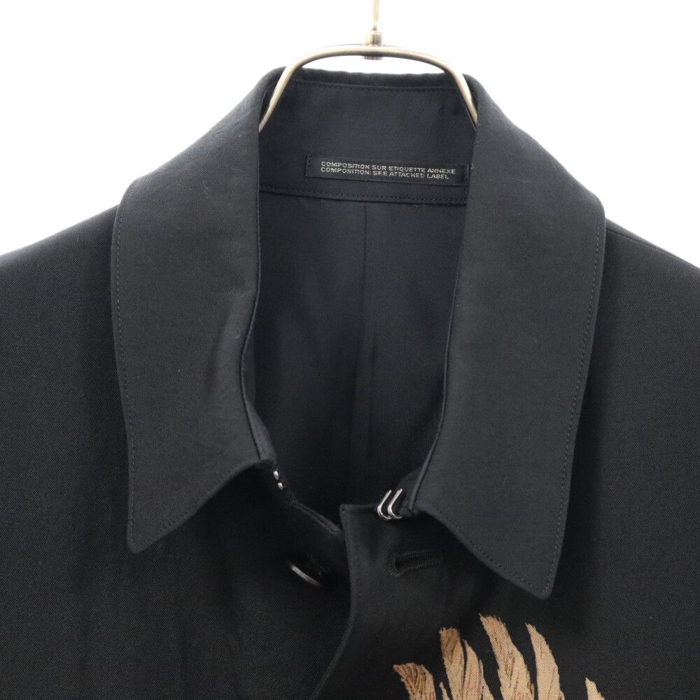 Yohji Yamamoto POUR HOMME ヨウジヤマモト プールオム 22SS 敗残兵期 翼抜染 プリントウールギャバジャケット HG-J58-110 ブラック Yohji Yamamoto POUR HOMME (ヨウジヤマモト プールオム) 22SS 敗残兵