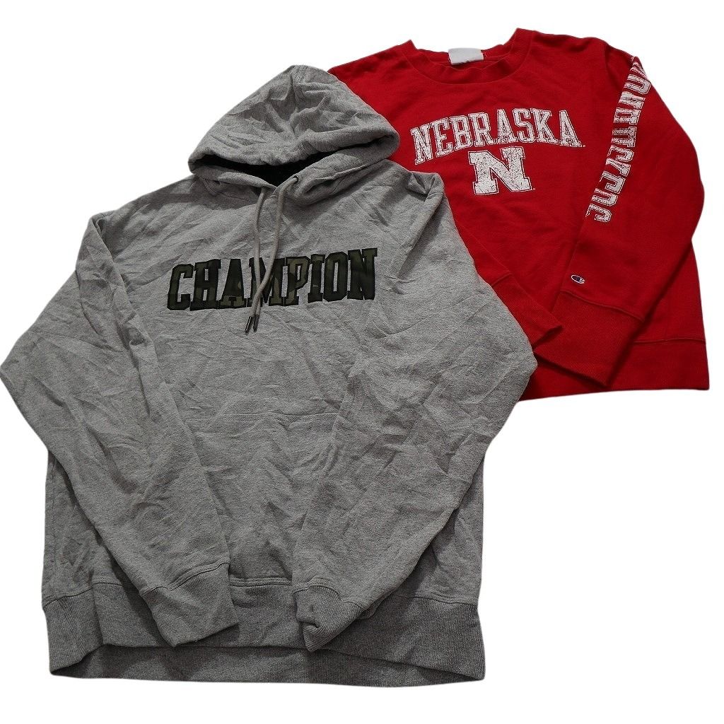 古着卸 チャンピオン Champion スウェット 8枚セット メンズ L フーディー カレッジ風 アームロゴ 古着 NC3922