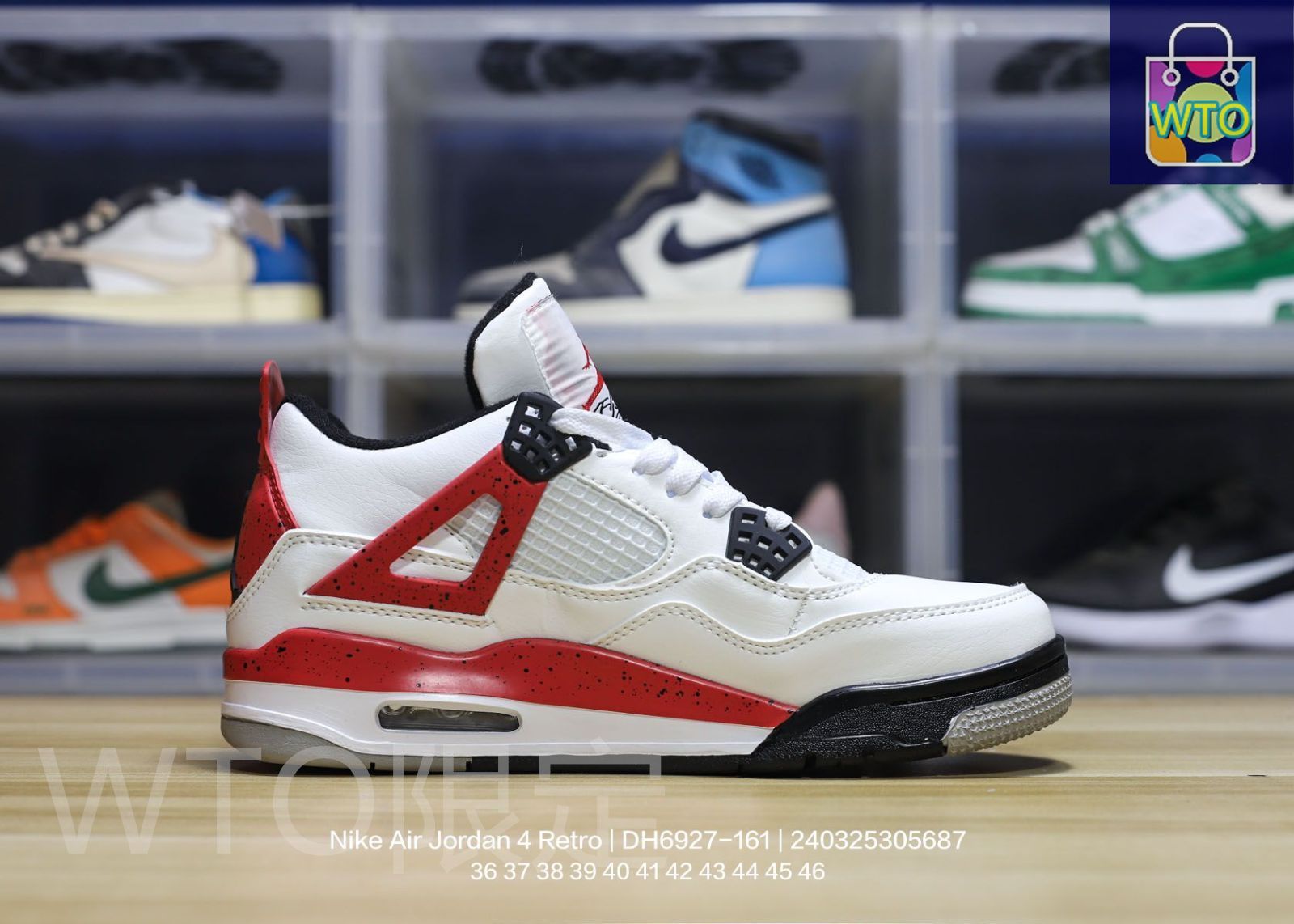 シューズ(女性用) Nike Air Jordan 4 Retro \"Red Cement\" Nike Air Jordan 4 Retro GS Red Cement 7Y Womens 8.5 408452