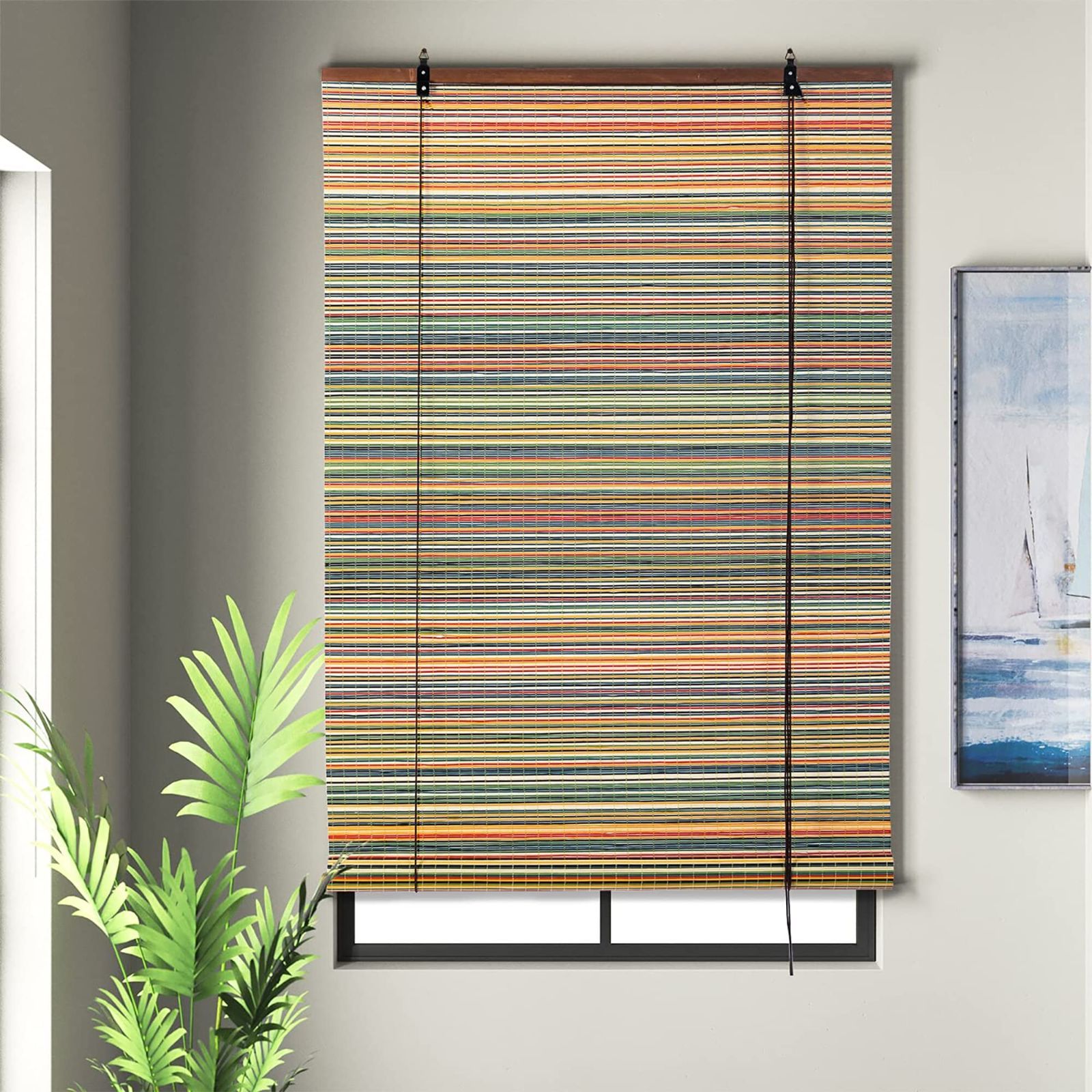 Yitian Bamboo Art 竹すだれ カラフル 2本セット 幅88cm×丈120cm