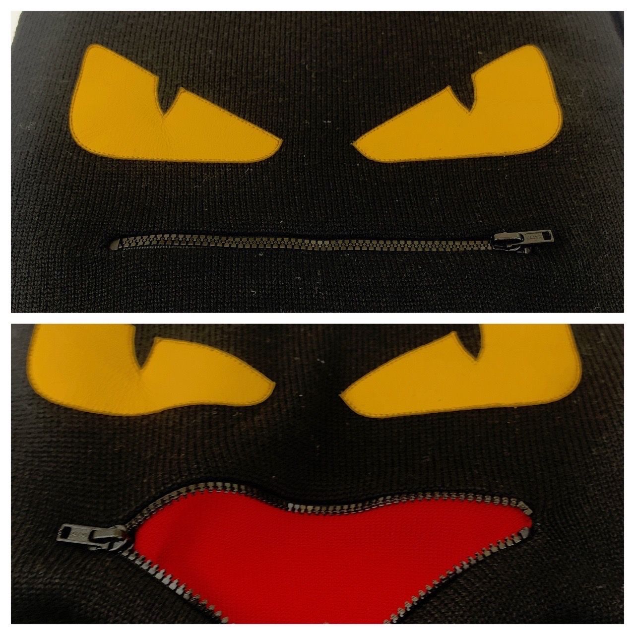 FENDI フェンディ　バグズモンスターマフラー　男女兼用 FENDI 【中古】FENDI マフラー バグズ モンスター ブラック