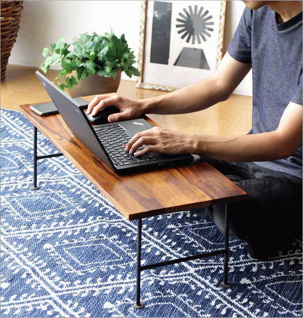 テテ　ローテーブル　サイドテーブル　✨木製テーブル　ハンドメイド　アイアン ローテーブル サイドテーブル ✨木製テーブル ハンドメイド